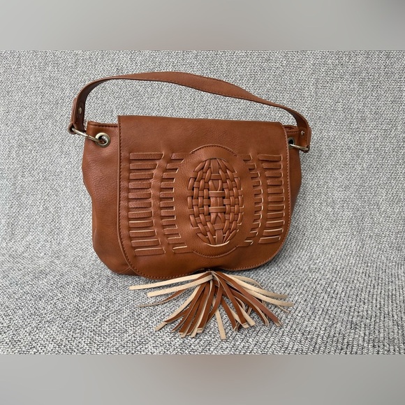 Dolce Vita Brown Crossbody Bag with Woven Design - Picture 14 of 16